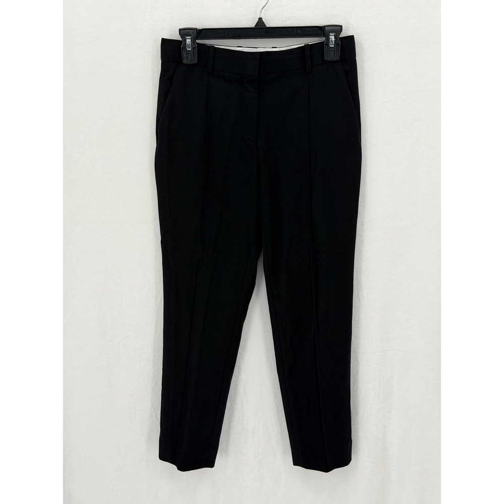 Everlane Pants Womens 0 Black Wool Tapered Ankle Dress Trouser Office Minimalist